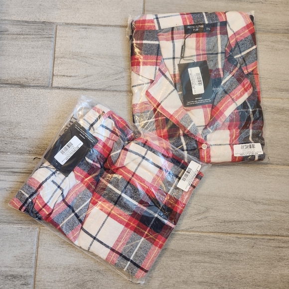 PrettyLittleThing PLT pajama women's 3XL red blue plaid plus size short sleeve - Picture 2 of 9